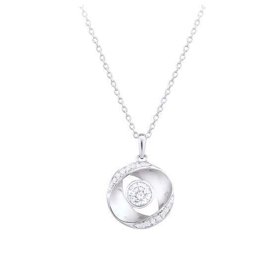 Collier Cercle oeil stylisé en argent