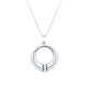 Circle sterling silver 925 necklace and cubics zirconia