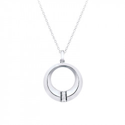 Circle sterling silver 925 necklace and cubics zirconia