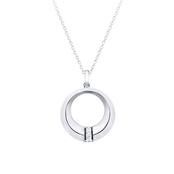 Collier Cercle en argent rhodié et oxydes de zirconium