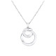 Collier Cercle en argent rhodié et oxydes de zirconium - Collier pendentif 2 anneaux