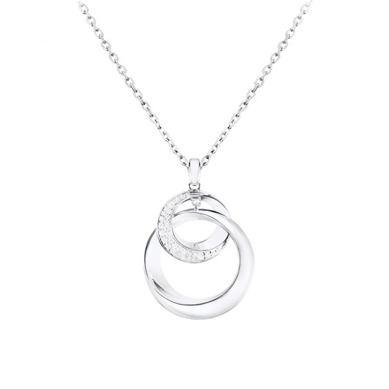 Circle sterling silver 925 silver and cubics zirconia