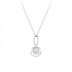 Silver circle necklace from the ondine collection by Elsa Lee Paris 