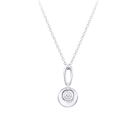 Silver circle necklace from the ondine collection by Elsa Lee Paris 