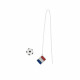 Silver football and French flag earrings for women