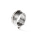 Elsa Lee Paris sterling silver ring, spiral pattern with one line covered with Cubic Zirconia