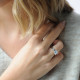 Elsa Lee Paris sterling silver ring, with a close set cut diamond Cubic Zirconia