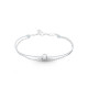 Elsa Lee Paris - Bracelet sur cordon coton ciré blanc - 1 oxyde de Zirconium 0,44ct serti et Argent rhodié 925