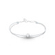 Elsa Lee Paris - Whit waxed coton cord bracelet with fine 925 sterling silver and one close set Cubic Zirconia 0,44ct 