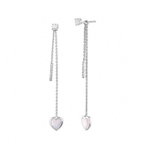 Boucles d'oreilles Coeurs nacrés en argent 925 de la collection Love 