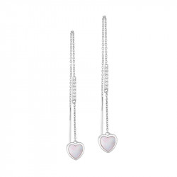 Boucles d'oreilles Coeurs nacrés en argent 925 de la collection Love 