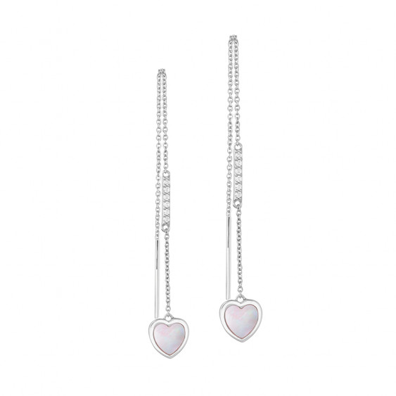 Boucles d'oreilles Coeurs nacrés en argent 925 de la collection Love 