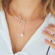 Collier jonc en perle rose et argent 925 de la collection La Vie en Rose