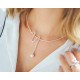 Collier jonc en perle rose et argent 925 de la collection La Vie en Rose