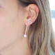 Boucles d'oreilles ear jacket perles roses et argent 925 de la collection La Vie en Rose
