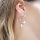 Boucles d'oreilles ear jacket perles roses et argent 925 de la collection La Vie en Rose