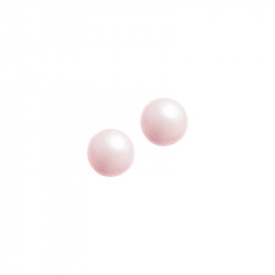 Elsa Lee Paris sterling silver earrings, from Life in Pink collection, two pink pearls of 8mm