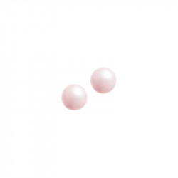 Elsa Lee Paris - Pink 6mm pearl earrings in silver 925 with rhodium coating