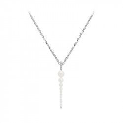 Collier en perles blanches et argent de la collection Pureté Cascade