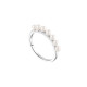 Thin silver ring lined with white pearls by Elsa Lee Paris 