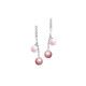 Boucles d'oreilles pendantes Elsa Lee Paris, 4 perles différents tons de rose et oxydes de Zirconium sur la monture