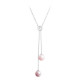 Collier pendant Dreamcatcher Elsa Lee Paris, collection La Vie en Rose, en argent massif, perles roses et oxydes de Zirconium