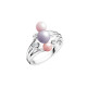 Bague Elsa Lee Paris de la collection la Vie en Rose, avec 3 perles dans les tons de rose et 3 oxydes de Zirconium