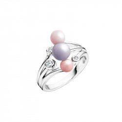 Elsa Lee Paris silver ring made with pink pearls and Cubic Zirconia, from Life in Pink collection