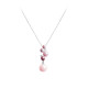 Elsa Lee Paris silver necklace from our Life in Pink collection, with silver chain and dangling pink pearls and Cubic Zirconia