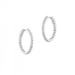 Boucles d'oreilles créoles argent zirconium serti