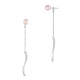 Boucles d'oreilles 2 en 1 pendantes avec perle rose et chaine argent par Elsa Lee Paris 