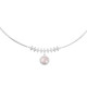 Collier jonc perle rose et losanges en argent 925 par Elsa Lee