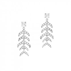 Boucles d'oreilles pendantes en argent inspirée de la haute joaillerie