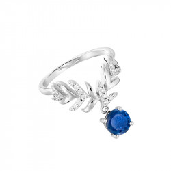 Bague pierre bleue et argent inspirée de la haute joaillerie par Elsa Lee Paris