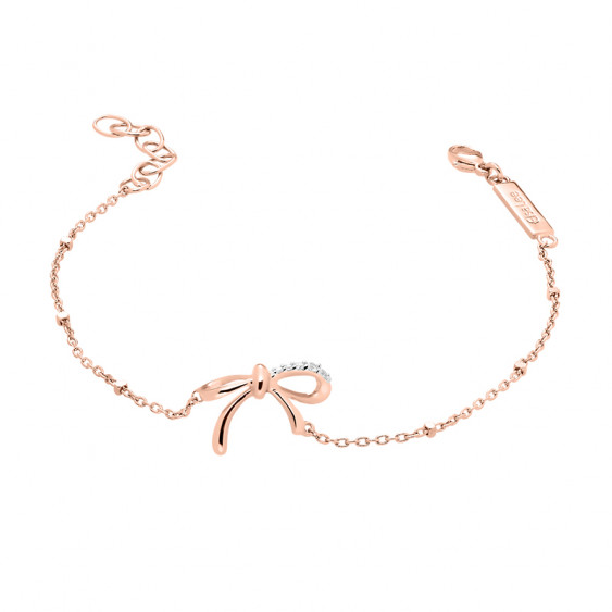 Rose gold silver Bow Bracelet by Elsa Lee Paris 