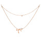 Silver Rose Gold Bow necklace with its double row and close set cubic zirconia by Elsa Lee Paris 