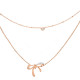 Silver Rose Gold Bow necklace with its double row and close set cubic zirconia by Elsa Lee Paris 