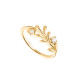 Golden Laurel Leaf ring in gilded 925 silver by Elsa Lee Paris - An elegant design of laurel crown on a golden ring 