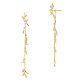 Golden laurel leaves earrings in gilded 925 silver by Elsa Lee Paris 