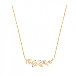 Gilded silver golden laurel leaves necklace by Elsa Lee Paris 