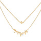 Gilded silver Laurel leaves necklace on golden double chain by Elsa Lee Paris 