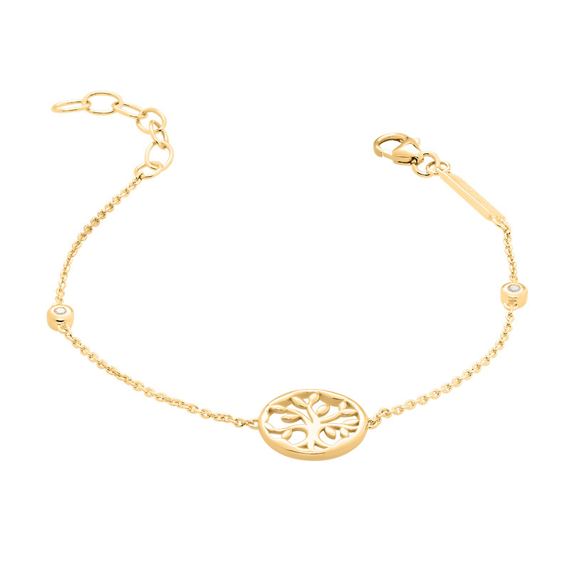 Bracelet doré arbre de vie serti de cristaux - modèle Bea - Cemi