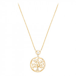 Collier Arbre de Vie plaqué or jaune, argent 925 par Elsa Lee