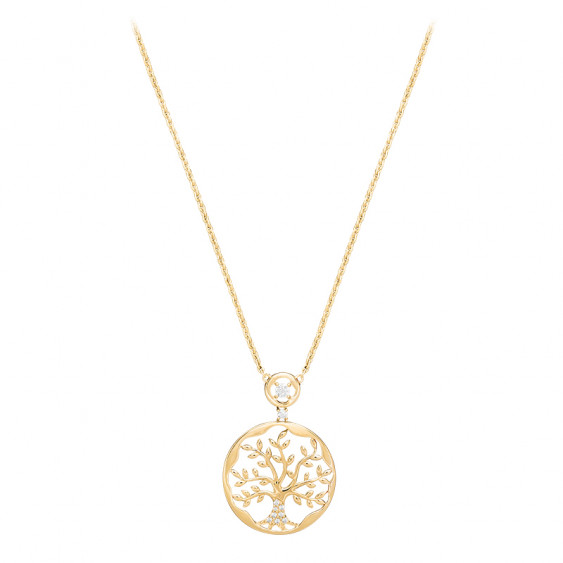 Collier Arbre de Vie plaqué or jaune, argent 925 par Elsa Lee