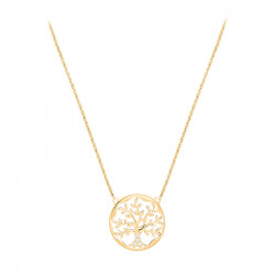 Golden Tree of life necklace in silver by Elsa Lee Paris 