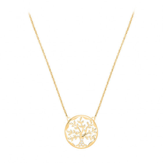 Collier Arbre de Vie Médaillon en argent doré par Elsa Lee Paris 