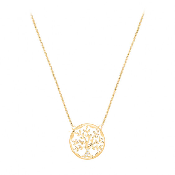 Golden Tree of life necklace in silver by Elsa Lee Paris 