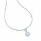 Collier double pendentif rond en argent serti clos collection Versailles par Elsa Lee