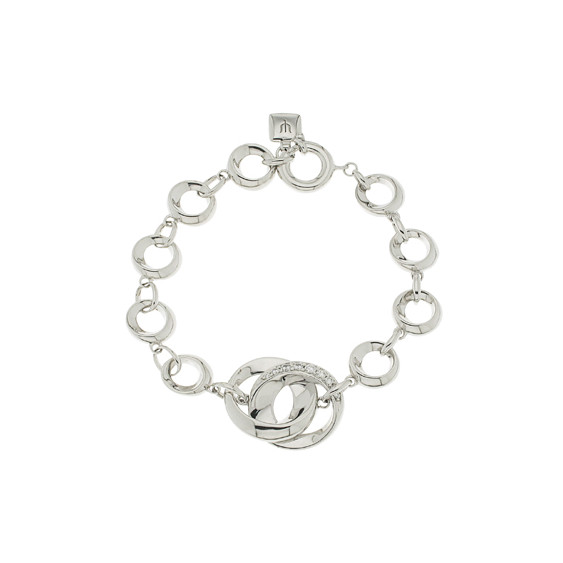 Circle Bracelet in silver with its ring chain by Elsa Lee