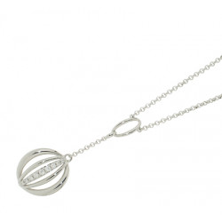 Collier Cravate en argent Motif cercle Collection Globe par Elsa Lee Paris 